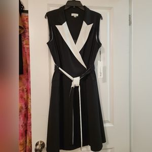 Calvin Klein Tuxedo Style Cocktail Dress (Measurements added to description!)